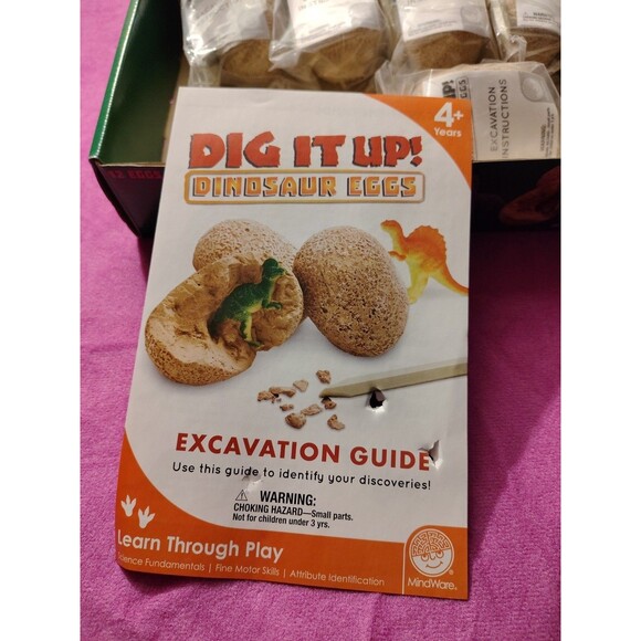 New - MindWare 12 Days of Dig It Up! - 7 Dinosaur Eggs - Ages 4+ | 1 player - Picture 3 of 6